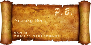 Putnoky Bors névjegykártya